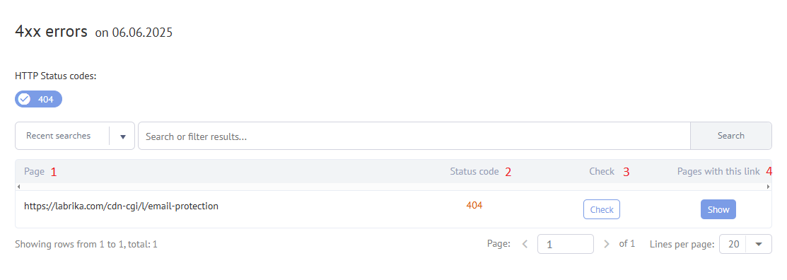 Custom 404 error page design with navigation links and search functionality to keep users engaged